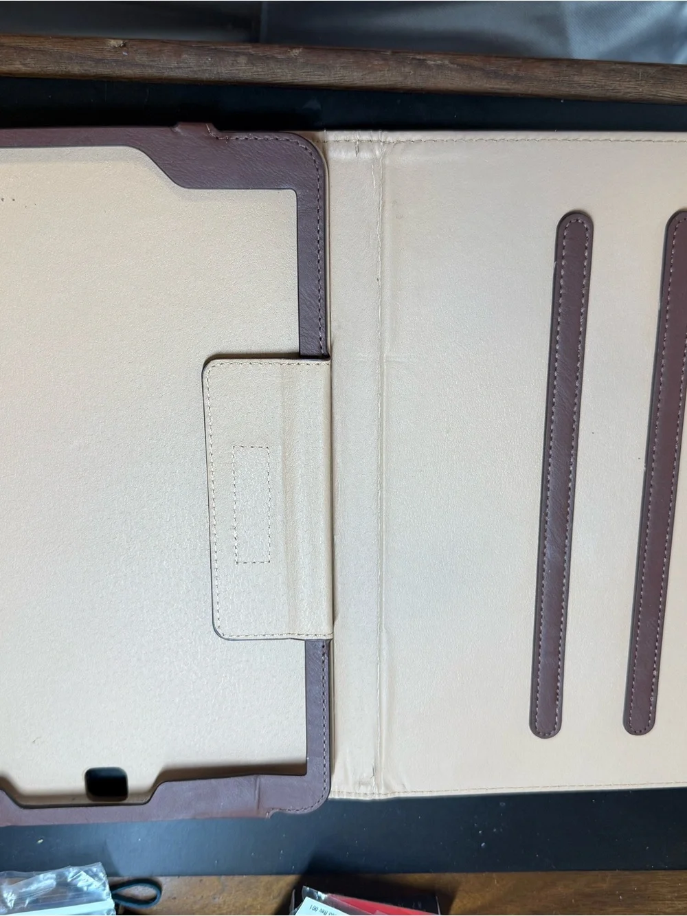 Brown Leather Tablet Folio Case - Protective Sleeve